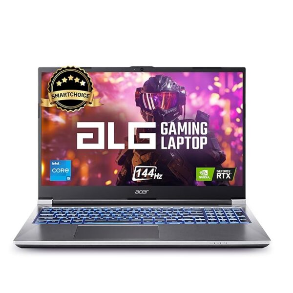 acer SmartChoice ALG, 13th Gen Intel Core i5-13420H, NVIDIA GeForce RTX 3050-6GB DDR6, 16GB RAM, 512GB SSD, FHD 15.6"/39.62 cm, 144Hz, Windows 11 Home, Steel Gray, 1.99 KG, AL15G-53,Gaming Laptop